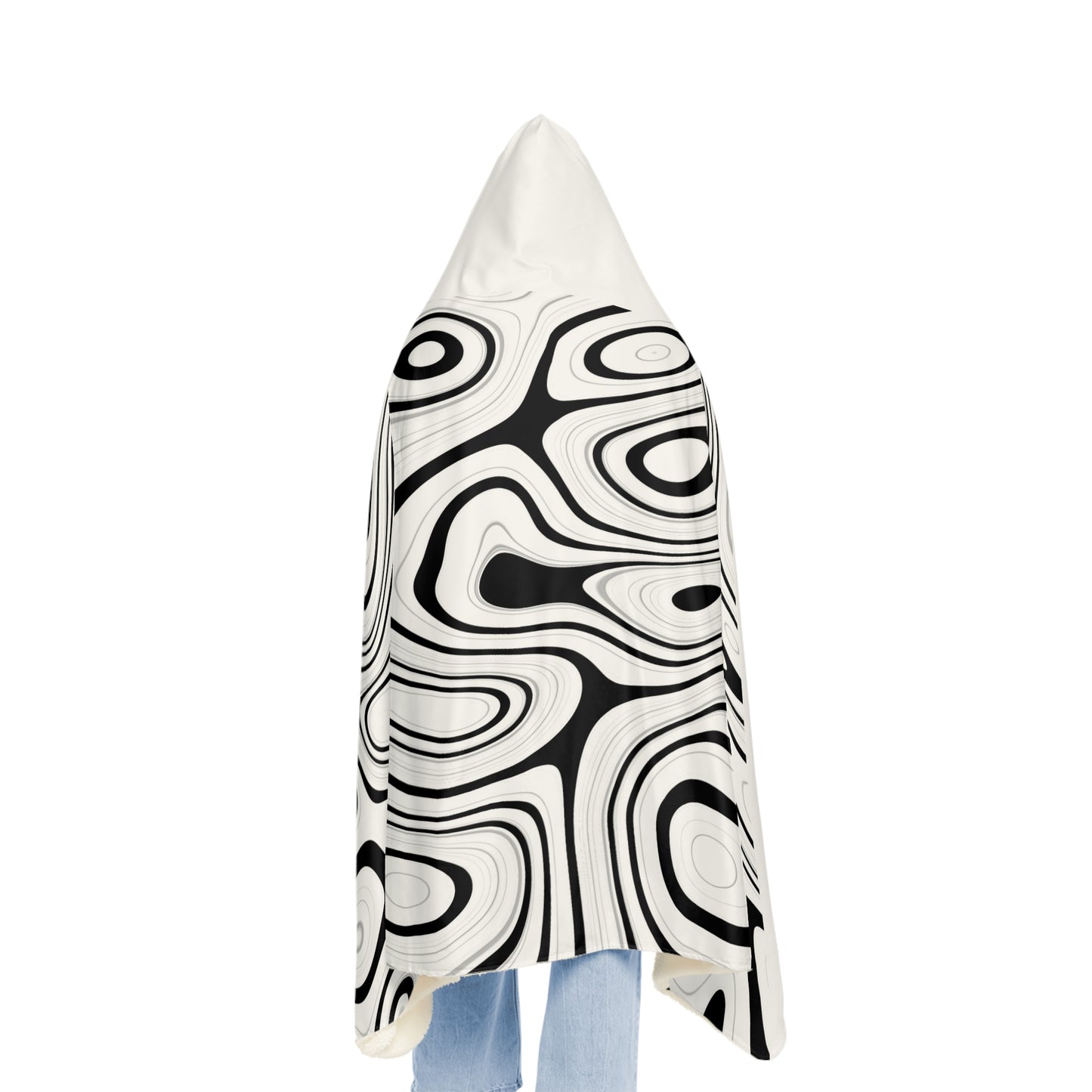 Black & White Swirl Hooded Blanket