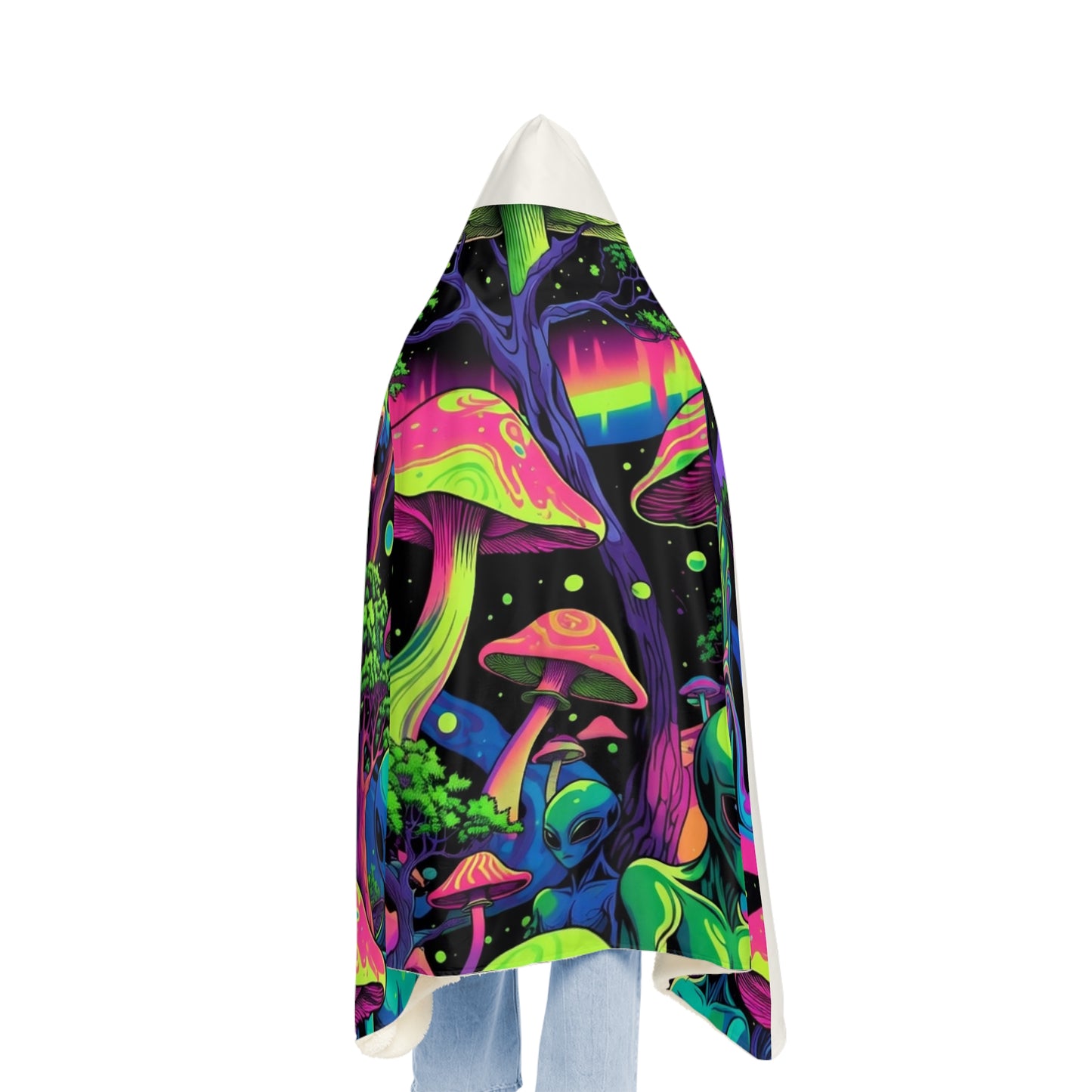 Alien Mushroom Hooded Blanket