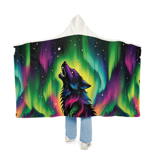 Aurora Wolf Hooded Blanket
