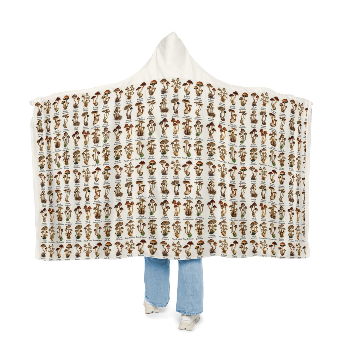 Mushroom Pattern Hooded Blanket
