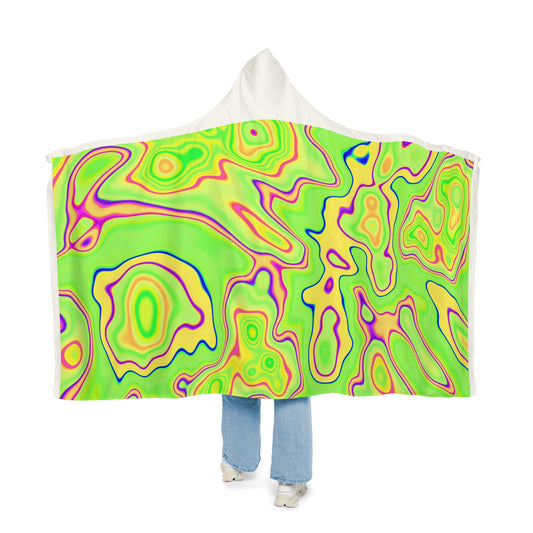 Neon Swirl Hooded Blanket