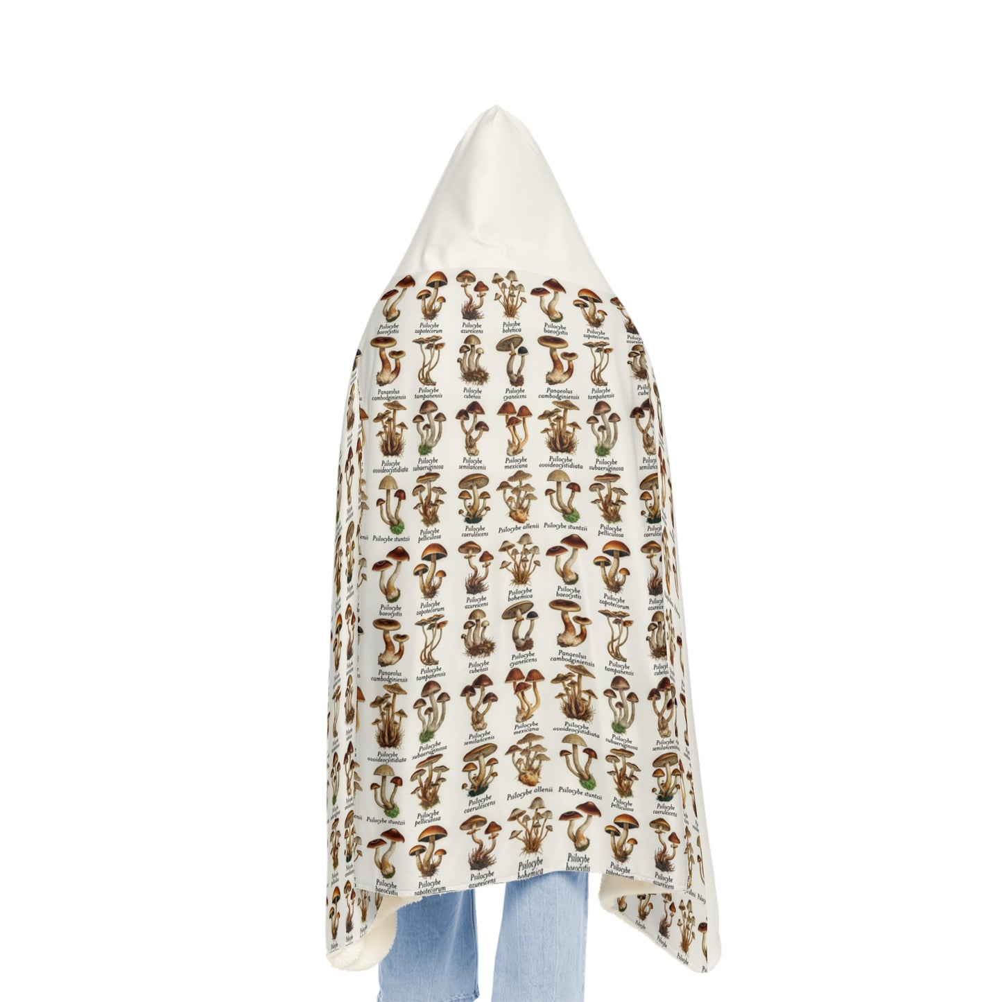 Mushroom Pattern Hooded Blanket