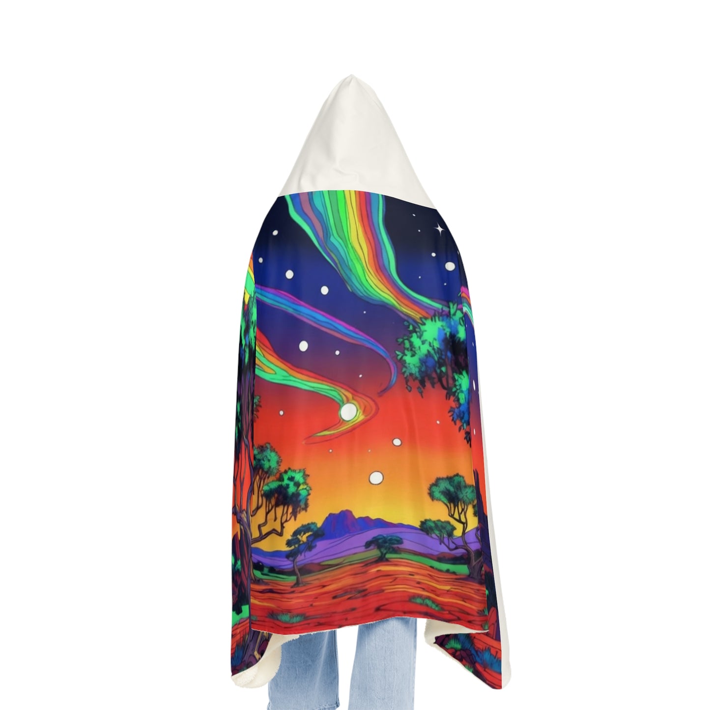 Psychedelic Outback Aurora Hooded Blanket