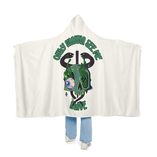 Green Skull Hooded Blanket