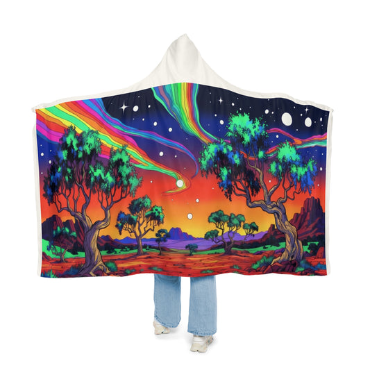 Psychedelic Outback Aurora Hooded Blanket