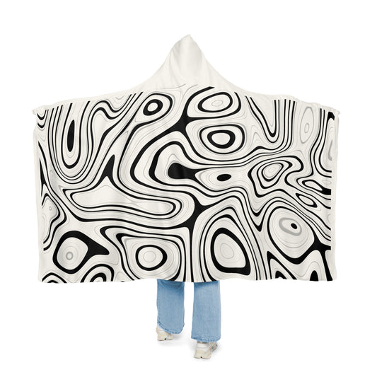 Black & White Swirl Hooded Blanket