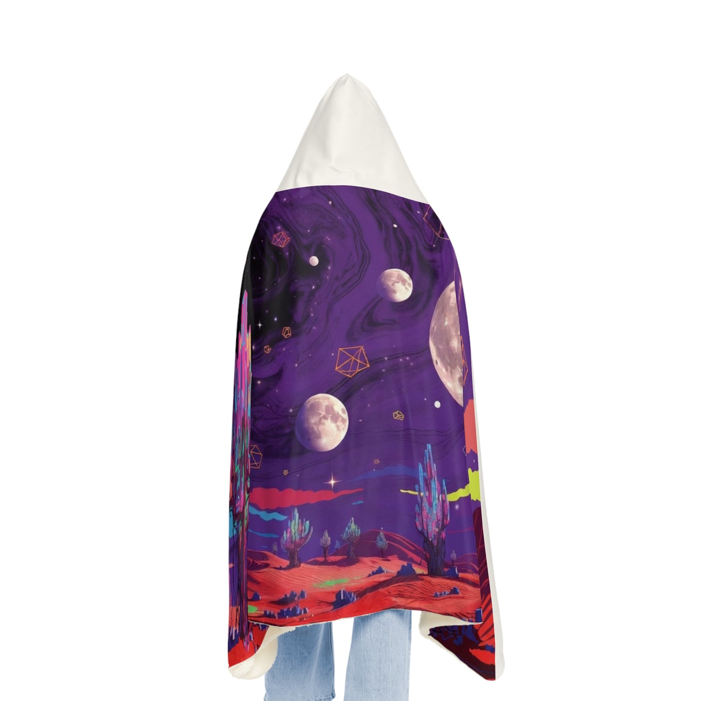 Psychedelic Desert Moons Hooded Blanket